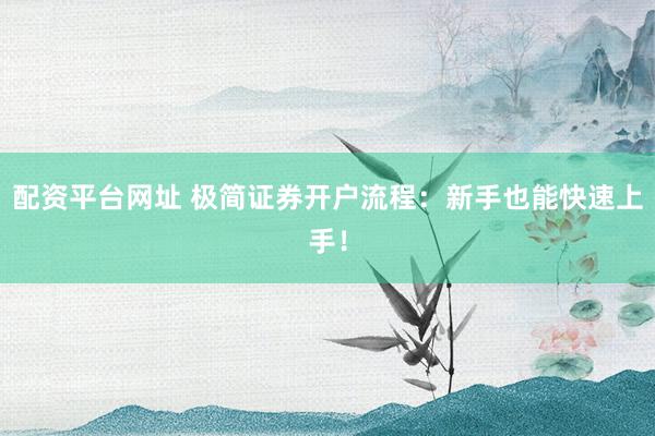 配资平台网址 极简证券开户流程：新手也能快速上手！
