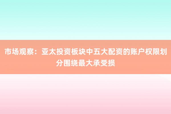 市场观察：亚太投资板块中五大配资的账户权限划分围绕最大承受损