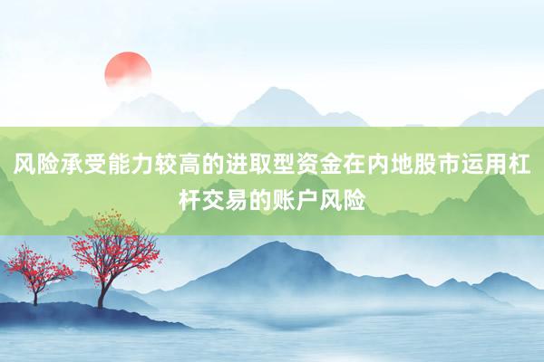 风险承受能力较高的进取型资金在内地股市运用杠杆交易的账户风险
