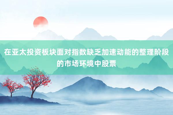 在亚太投资板块面对指数缺乏加速动能的整理阶段的市场环境中股票