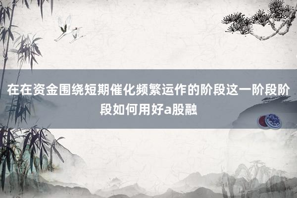 在在资金围绕短期催化频繁运作的阶段这一阶段阶段如何用好a股融